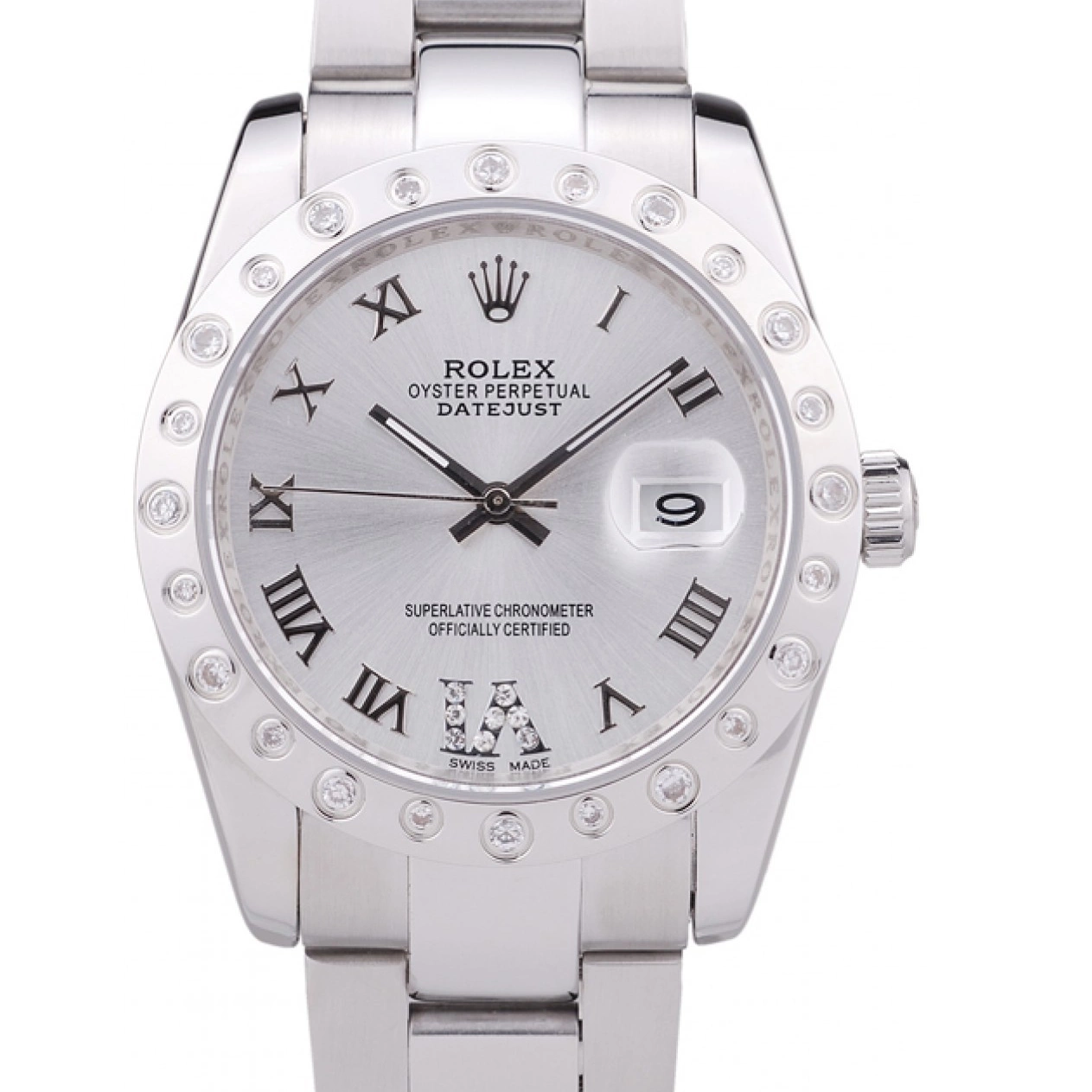 Silver 7468 Dial Rolex Datejust Bezel Diamond 0625